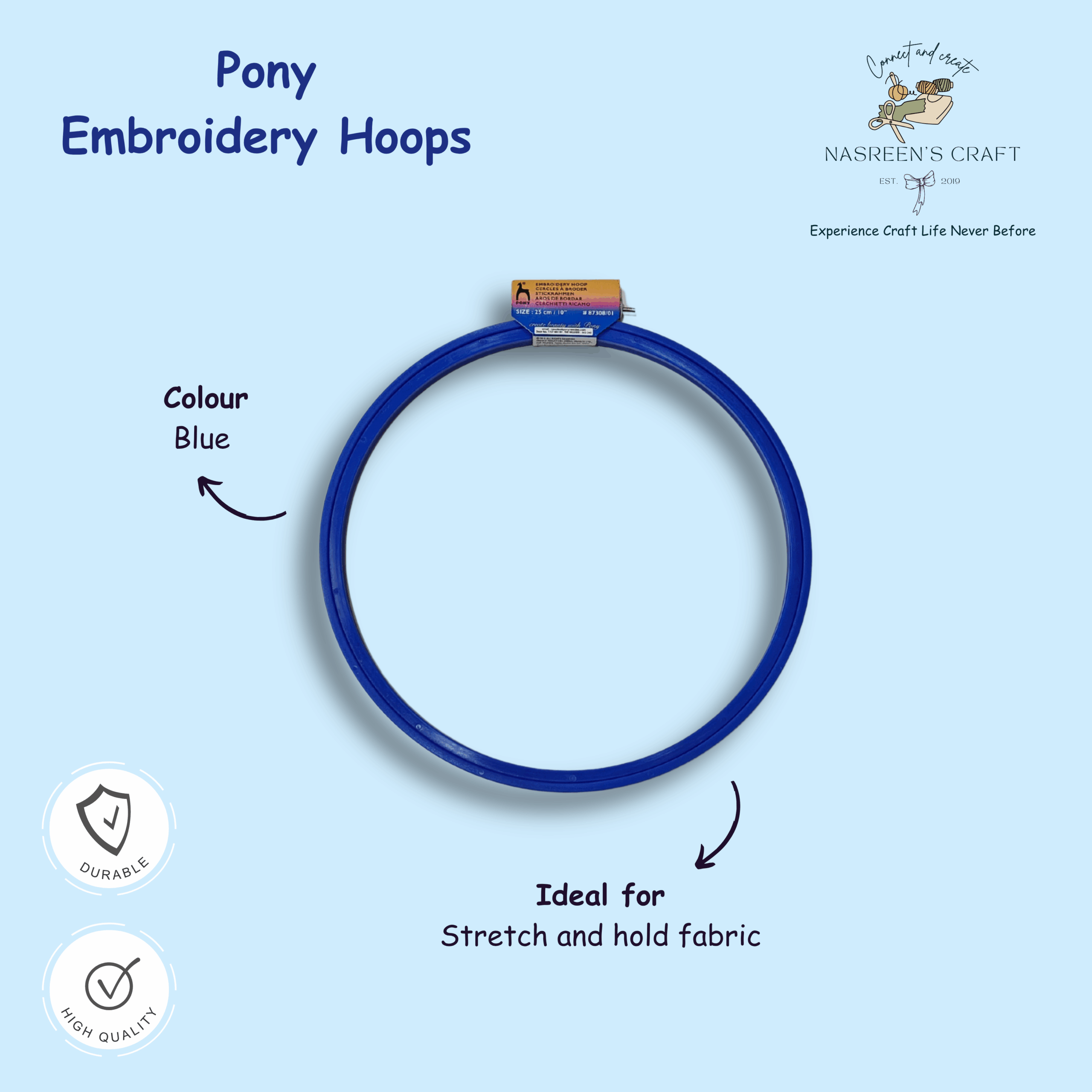 Blue Embroidery Hoops