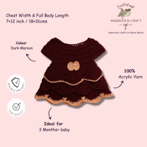 Maroon Majesty Crochet Frock