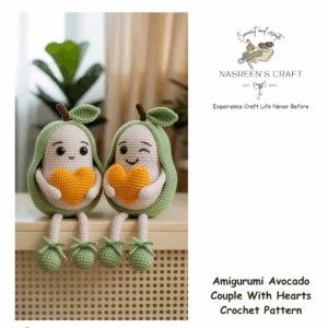 Amigurumi Avocado Couple With Hearts Crochet Pattern